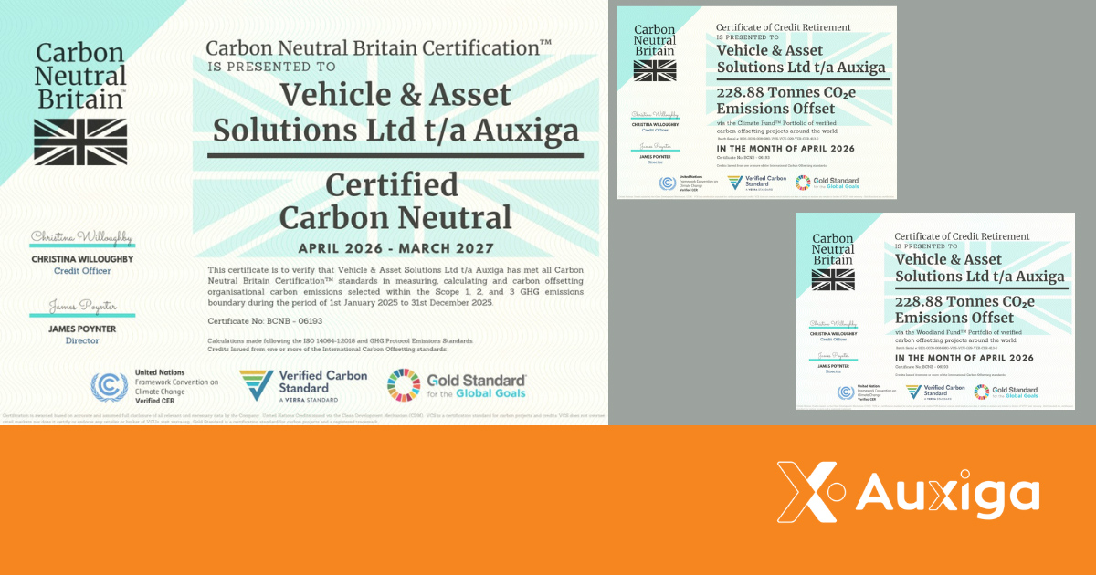 Auxiga is Certified Carbon Neutral Apr 26 mar 27