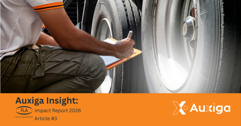Auxiga FLA Impact Report blog 3 image - person inspecting lorry wheels